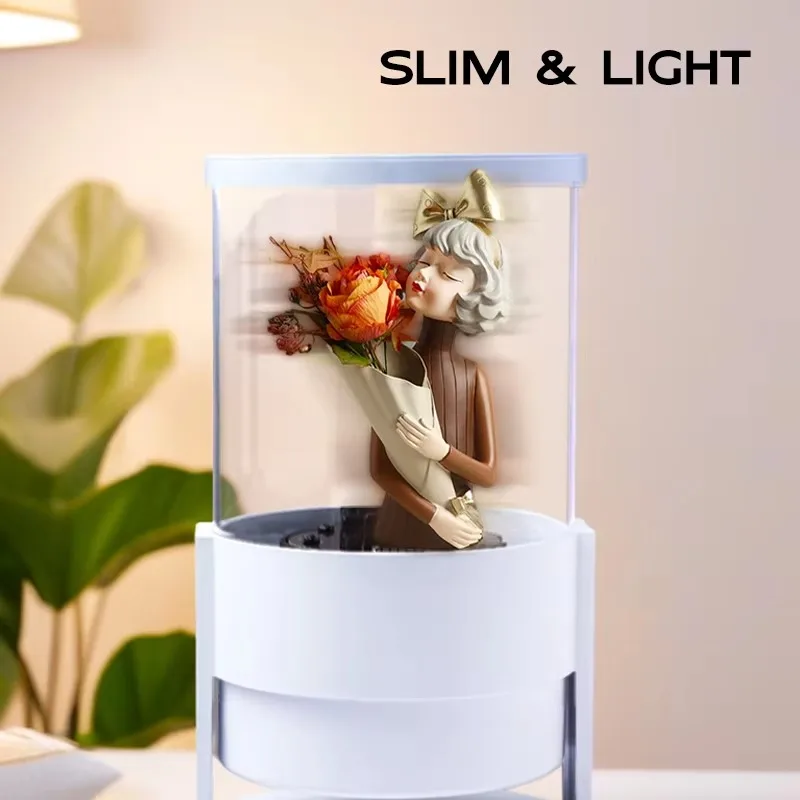 AZMAX for 3D Hologram Fan Indoor Office Shop Decor 360 Degree Advertising Ambient Light with Audio for Bar Store