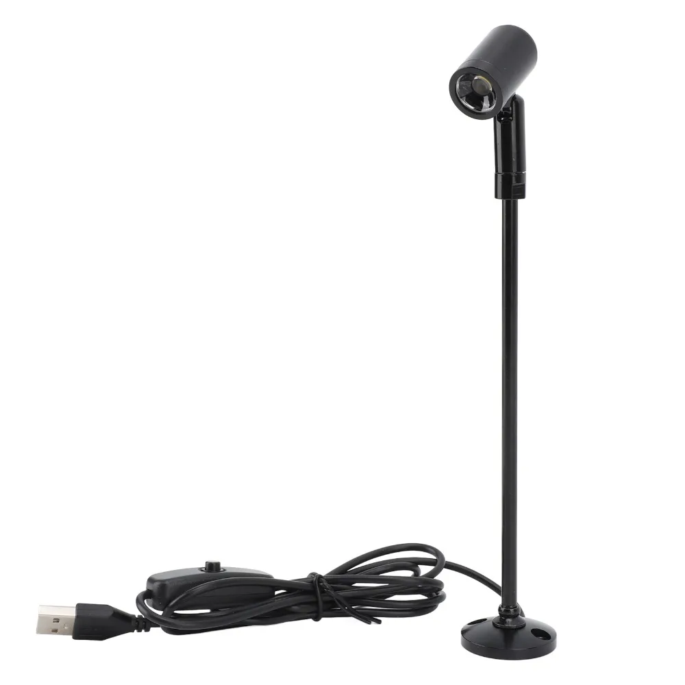 Bright 5V Standing Cabinet Spotlight Adjustable Aluminium Body LED Spotlight USB Powered Mini Spotlight Lamp Jewelry Display