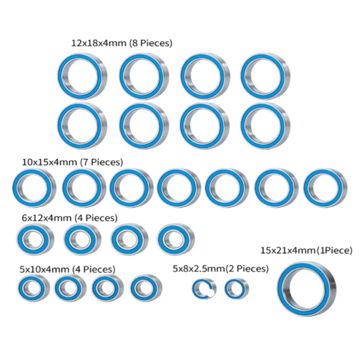 BAAA-26PCS ゴム密封ボールベアリングキット ARRMA 1/10 ビッグロック 3S RC カーアップグレードパーツアクセサリー