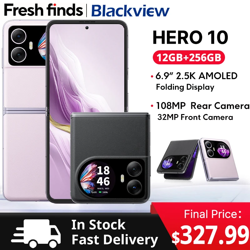 【Weltpremiere】 Blackview HERO 10 Smartphone 6,9 Zoll AMOLED Klappdisplay 108 MP Kamera 12 GB 256 GB MTK Helio G99 45 W Aufladung