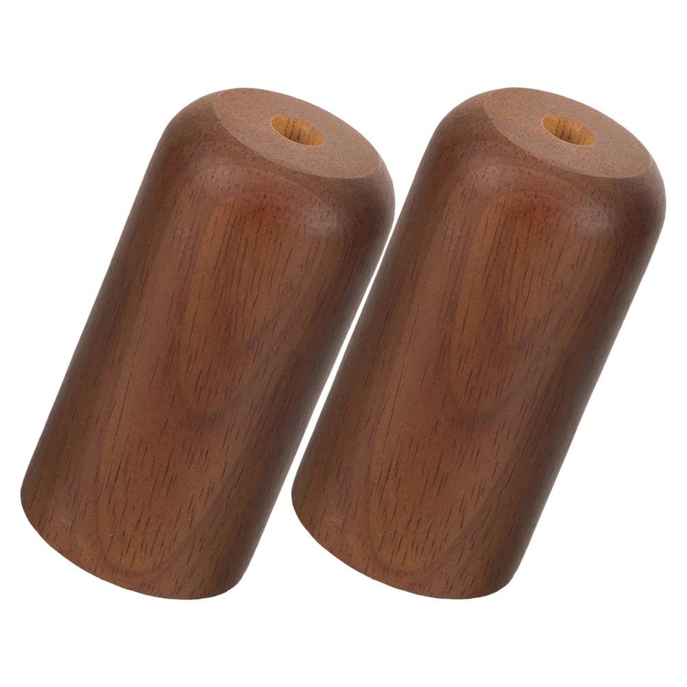 

2Pcs Solid Wood Lamp Bulb Holder Warm Cozy Atmosphere Easy Installation Room Bedroom Decorative Finials Shades Table