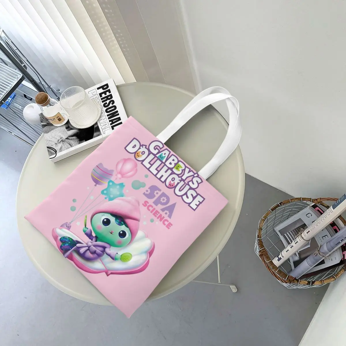 Kids Love Gabby's Dollhouse MerCat Spa Science Canvas Tote Bag Reusable Unique Design Casual Bags for Women Men