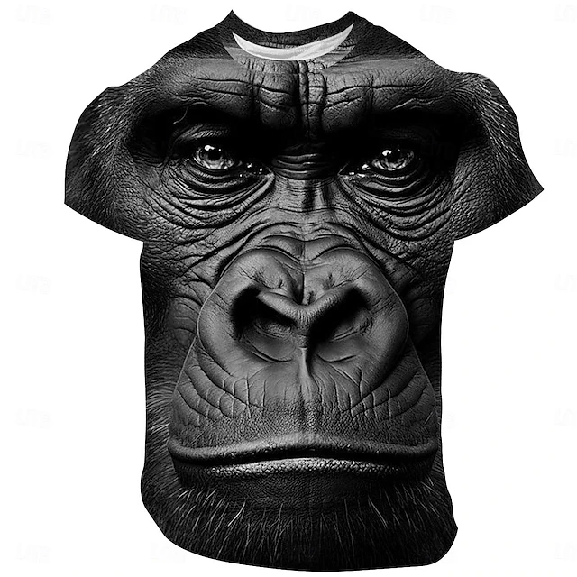 

Animal 3D T-shirt Funny Animal Face Print T-shirt For Men Holiday Men Short Sleeve Gorilla Lion 3d Printing T-shirts Casual Tops