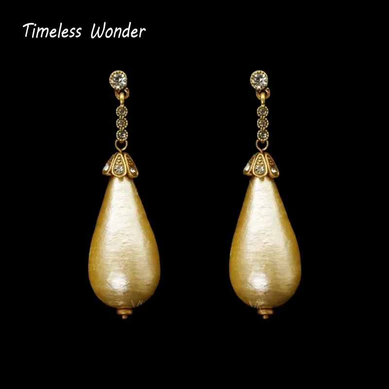 

Timeless Wonder Fancy Zircon Cotton Pearl Stud Earrings for Women Designer Jewelry Runway Trendy Rare Gift Sweet Classy 5152