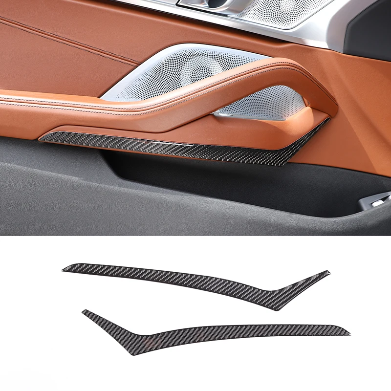 

cheya Soft Carbon Fiber Car Interior Door Armrest Panel Decorative Sticker for BMW 8 Series G14 G15 2019 + Interior Accessories