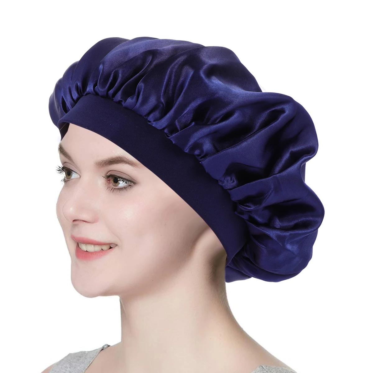 

Satin Round Hat Imitation Silk Sleep Bonnet Hair Protection Anti Friction Seasons Bathing