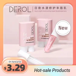 DEROL™ Lip Plumper Kit Day Night Instant Volume Lips Plumper Oil Moisturizing Repairing Reduce Lip Fine Line Serum Cosmetic