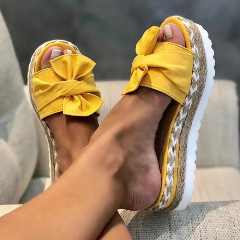 Women Heels Sandals with Wedges Shoes Woman Flower Platform Slippers Summer New Female Sandalias Mujer Elegant Summer Shoes