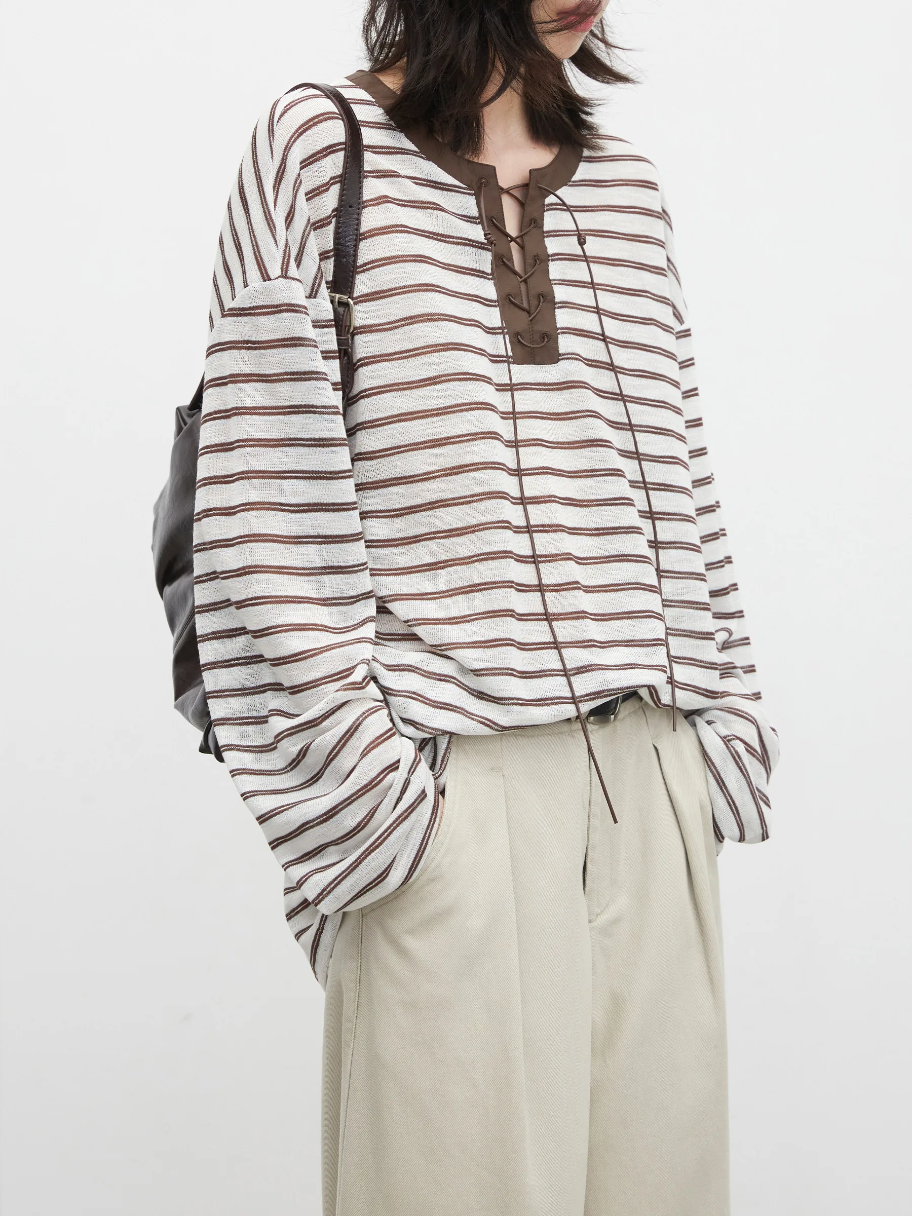 CHIC VEN Fashion Women T-Shirts New Loose Casual Color Contrasting Striped O Neck Long Sleeve Tees Pullovers Spring Autumn 2026