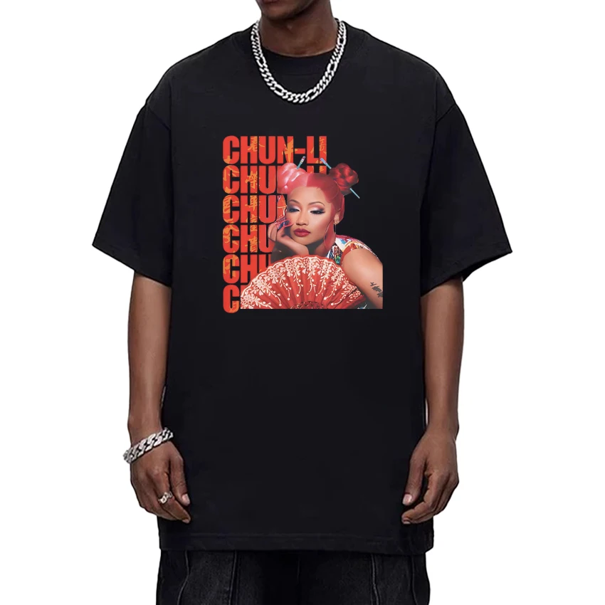 

Summer 2025 Nicki Minaj Graphic 100% Cotton Men Women Crew Neck short sleeve t-shirt Hip Hop Oversized Tee shirt Unisex clothing