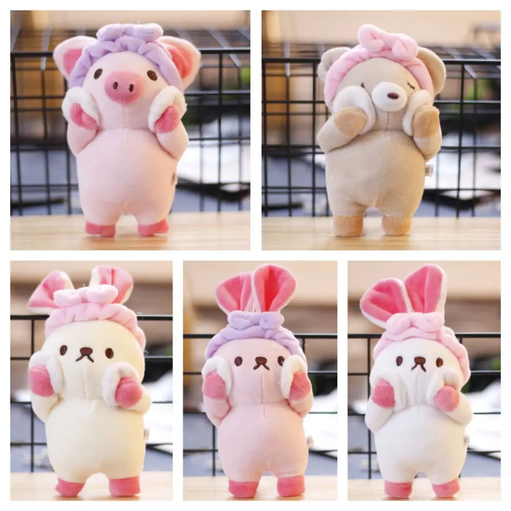 New Multicolor Keychain Plush Doll Soft Rabbit Piggy Bear Keychain Pendant Gifts Toy Cartoon Bathtowel Animal Universal