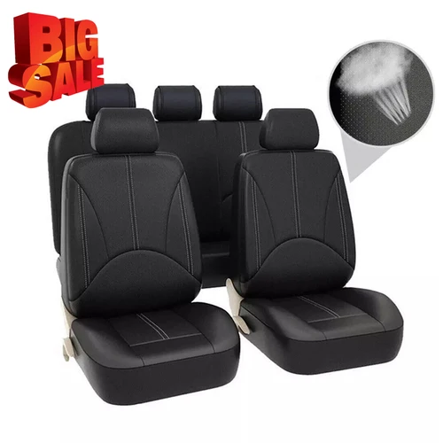 Funda para asiento de coche, Protector de asiento envolvente completo de cuero PU transpirable, cojín Universal para asiento de vehículo, adecuado para la mayoría de los coches
