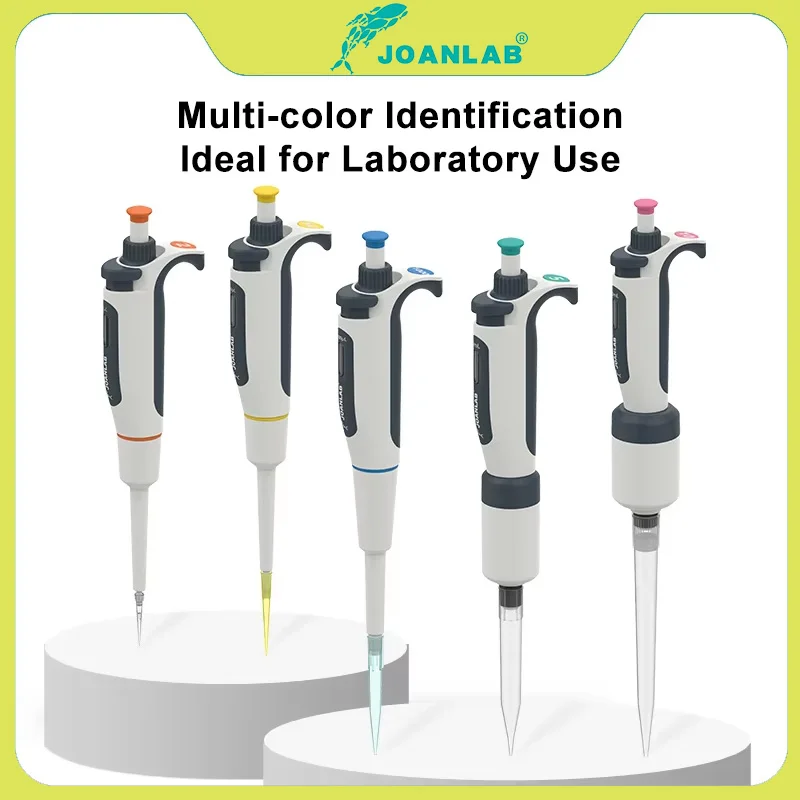 JOANLAB Adjustable Micropipette Autoclavable 4-Digit Display Lab Pipette with Tips