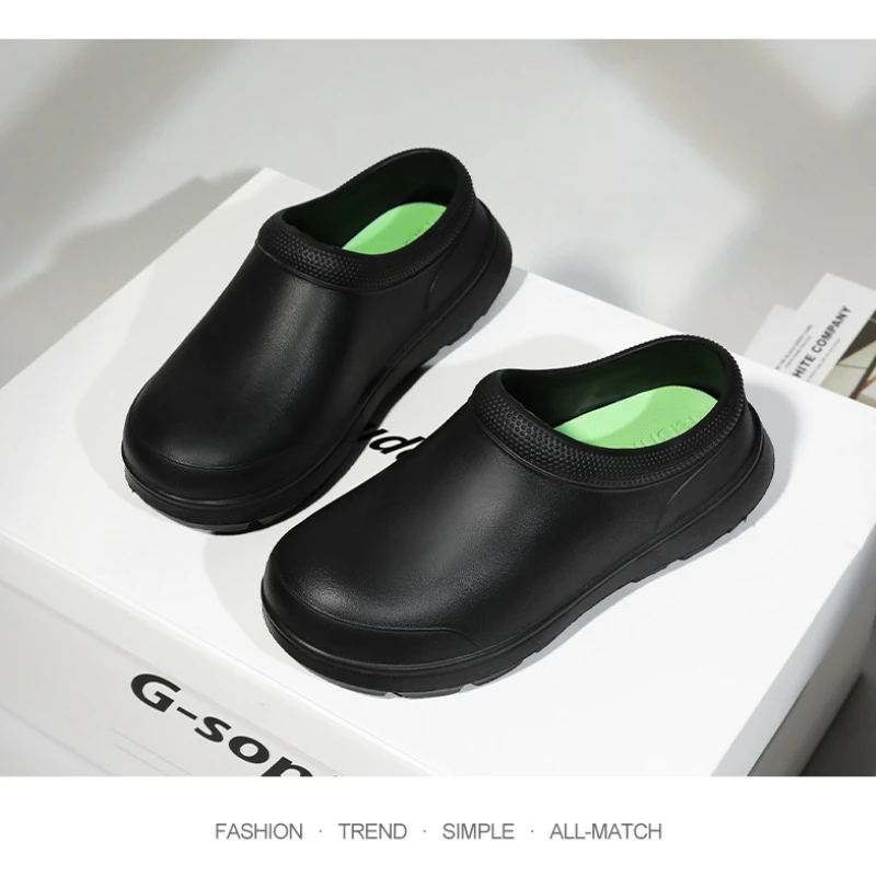 

Men's Solid-color Low-cut One-foot Large-sized Flat Waterproof and Anti-slip Casual and Fashionable Chef's Functional Rain Boots