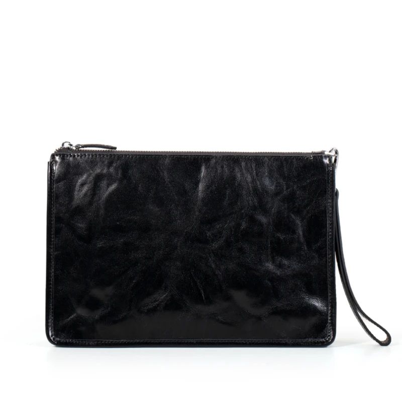 جلد طبيعي رجال الأعمال مطوي حقيبة صغيرة عالية الجودة أعلى درجة جلد البقر الذكور حقيبة يد محفظة طويلة رجل حقيبة حافظة للبطاقات #4