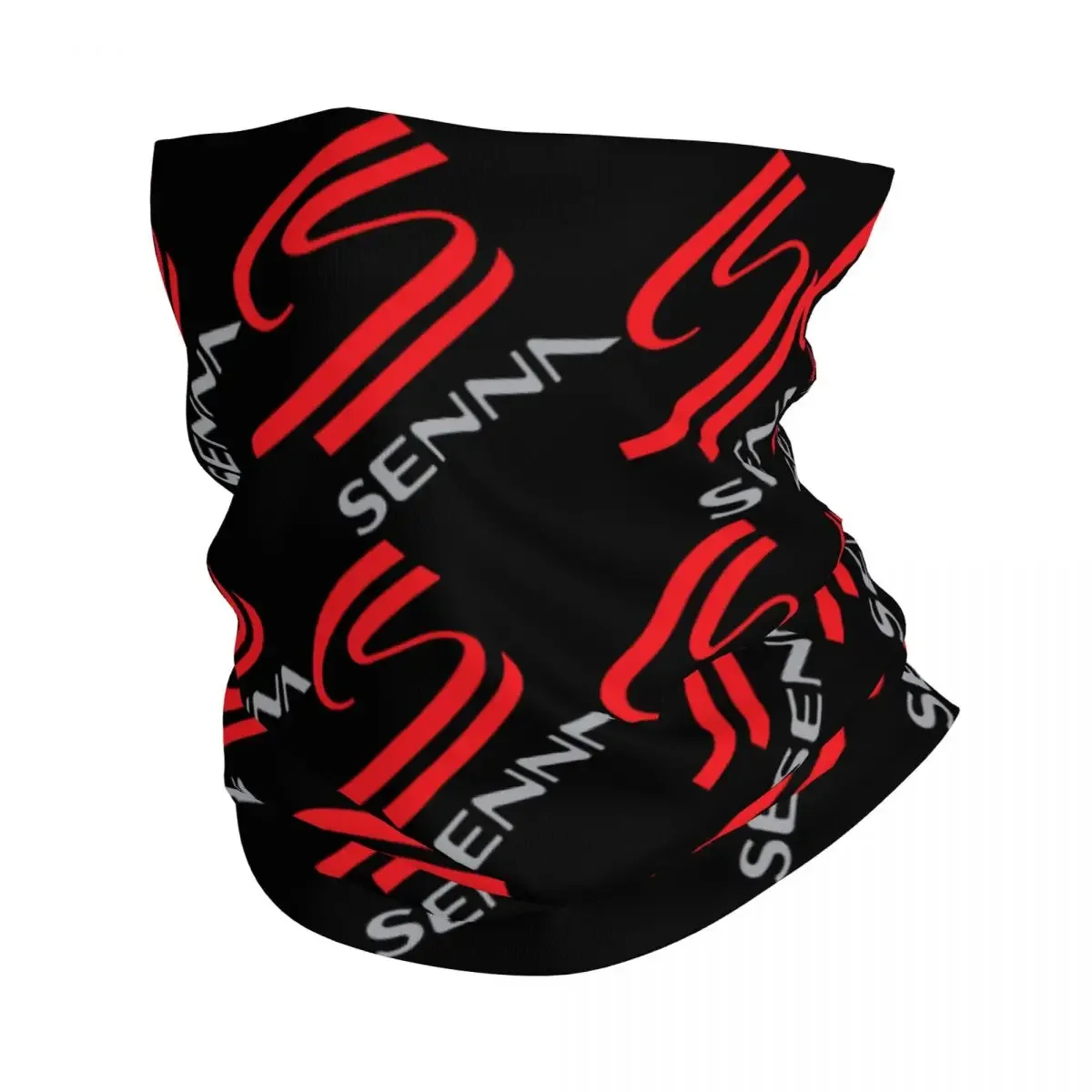 Ayrton Senna Logo Bandana Neck Cover Printed Motocross Mask Scarf Warm Face Mask Running for Men Women Adult Washable