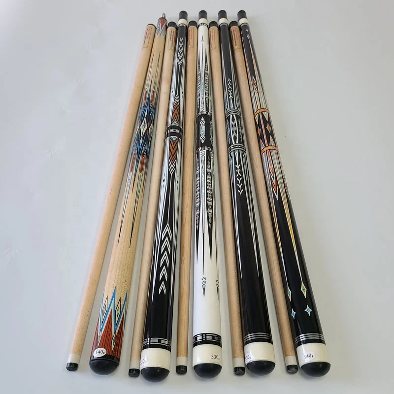 Top Selling Custom logo Billiard Pool Cue 142cm Length 12mm Tip Size Radial Pin Decal Design Maple Wood Carom Cues 3 Cushion Cue