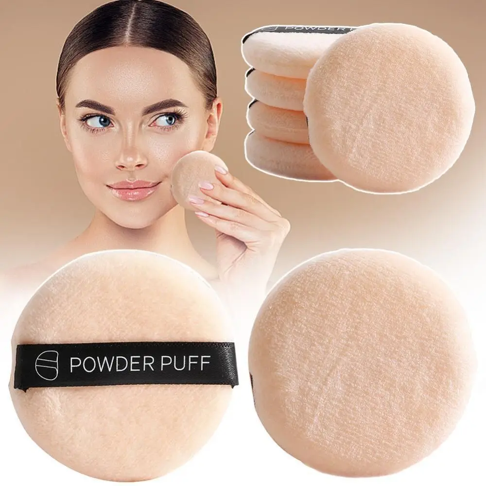 5pcs Gift Soft Velvet Compact Powder Puff Double-sided Wet Dry Use Cosmetic Sponge Concealer Sponge Cosmetic Tools