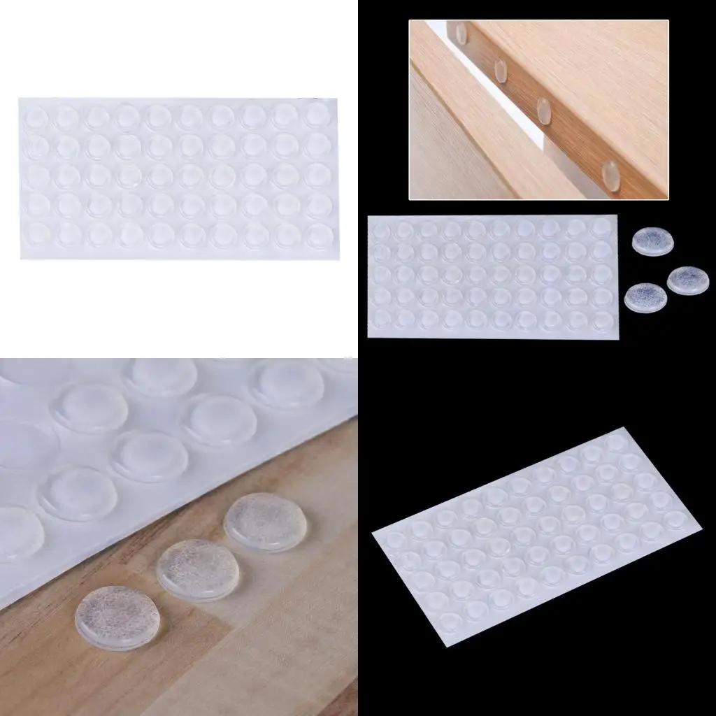 

50Pcs Door Stops Stopper Silicone Cabinet Adhesive Bumper Damper Buffer Pad high quality