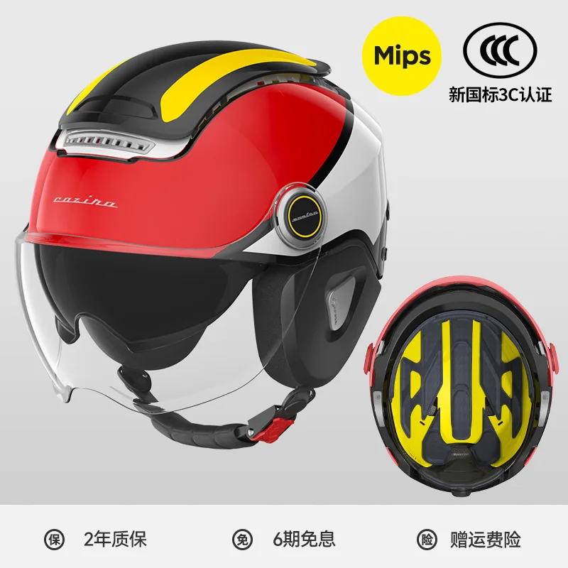 

TK47Mips 54-62cm BIBEE Electric Motorcycle Helmet Men's and Women's Sunscreen Half Helmet Four Seasons Hard Hat casco perro 헬멧반모