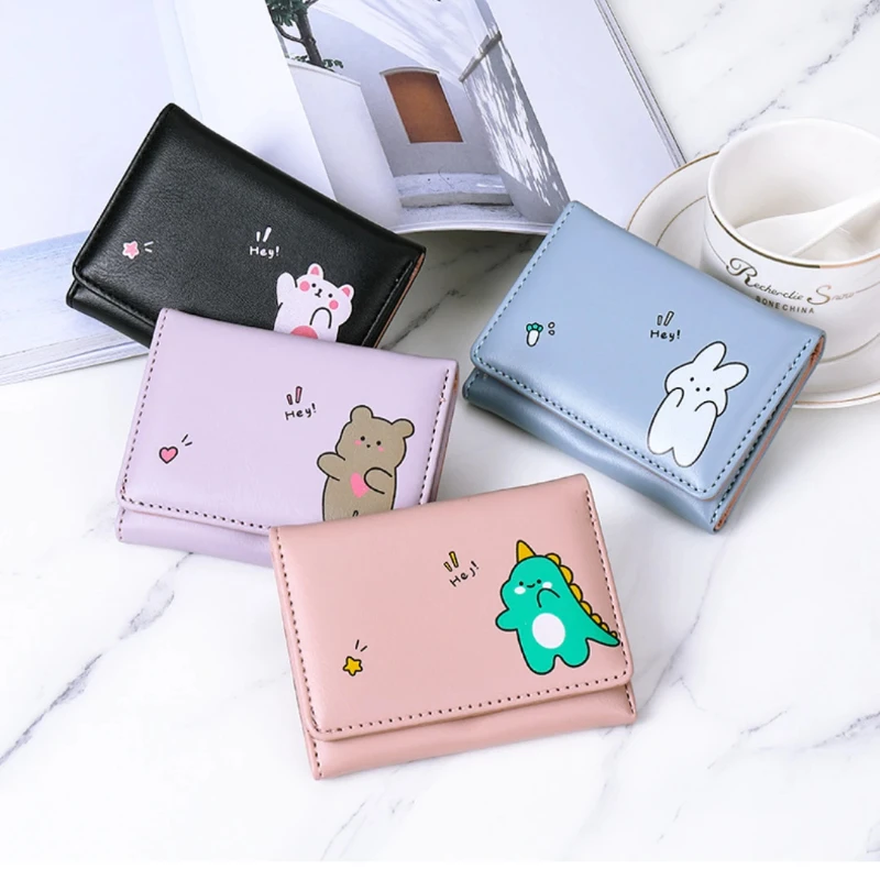 Cute Women Wallets Money Bags Short Small Purse Women\'s Student Card Holder Girl ID Bag Card Holder Coin Purse