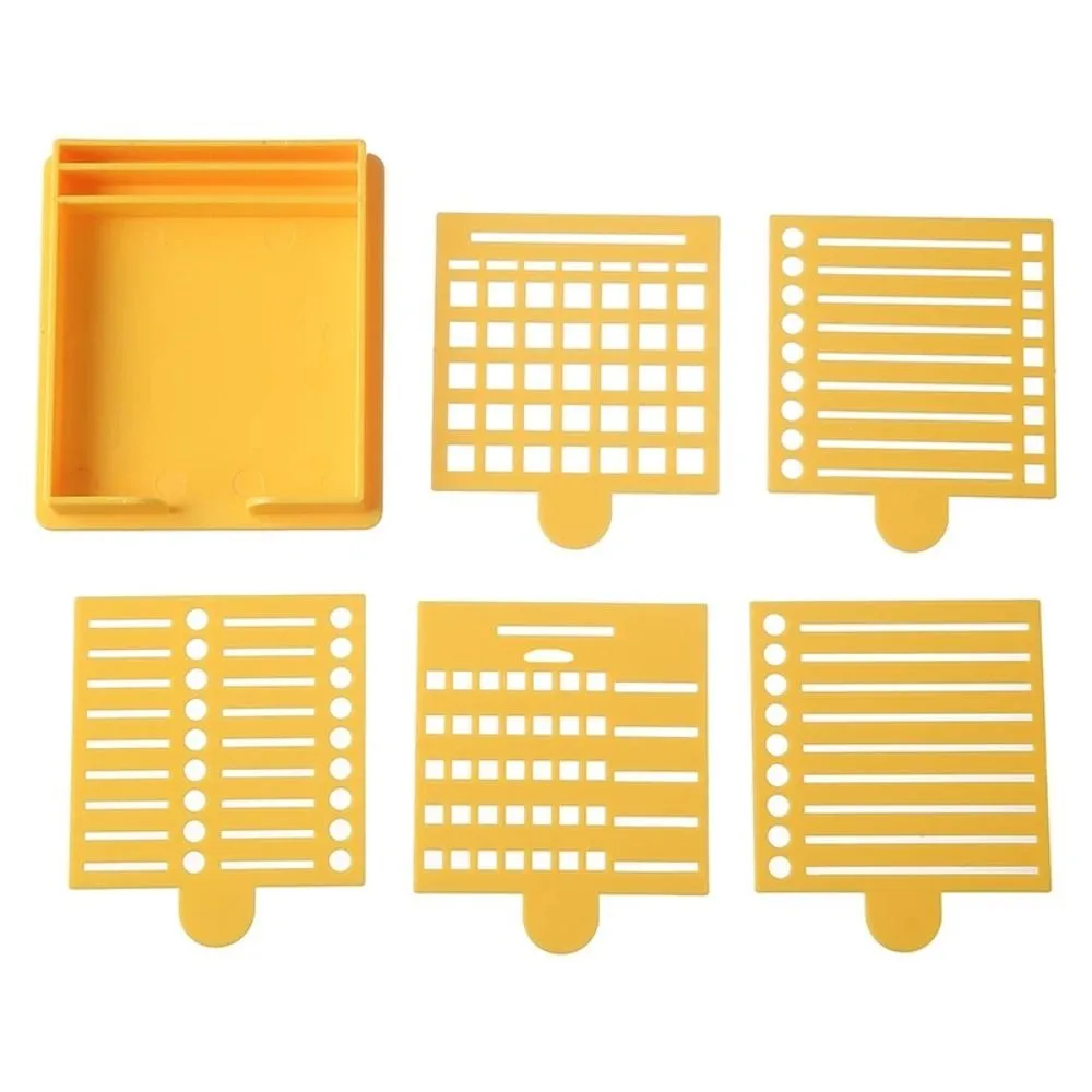 

5IN1 Sticky Note Holder Set with Template Multi Purpose Sticky Note Stencil Storage Tool Versatile Line Drawing