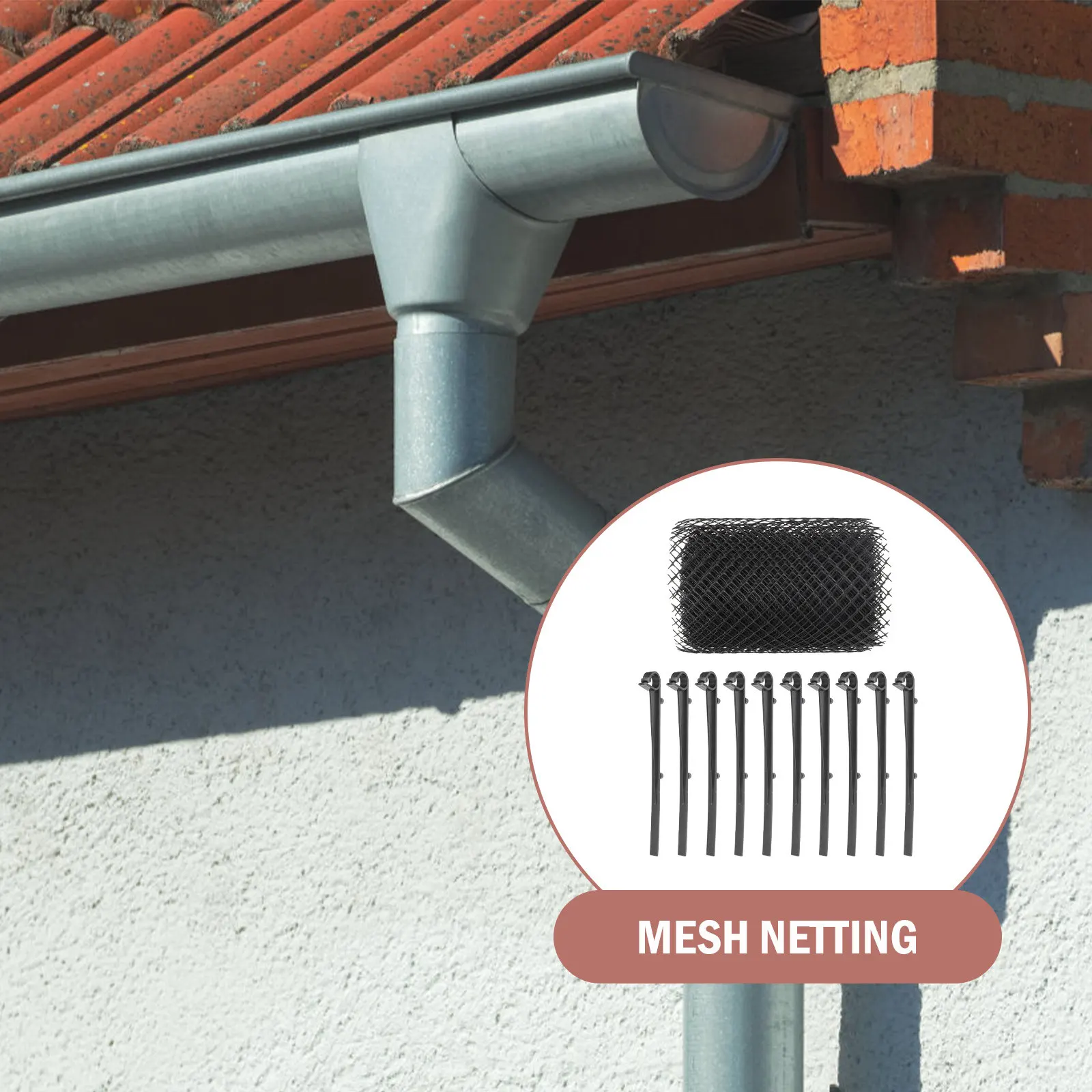 1Set Plastic Gutter Guard Net Tight Expanded Mesh Anti Falling Leaves Protection for Roof Garden Courtyard Sink Drain Use