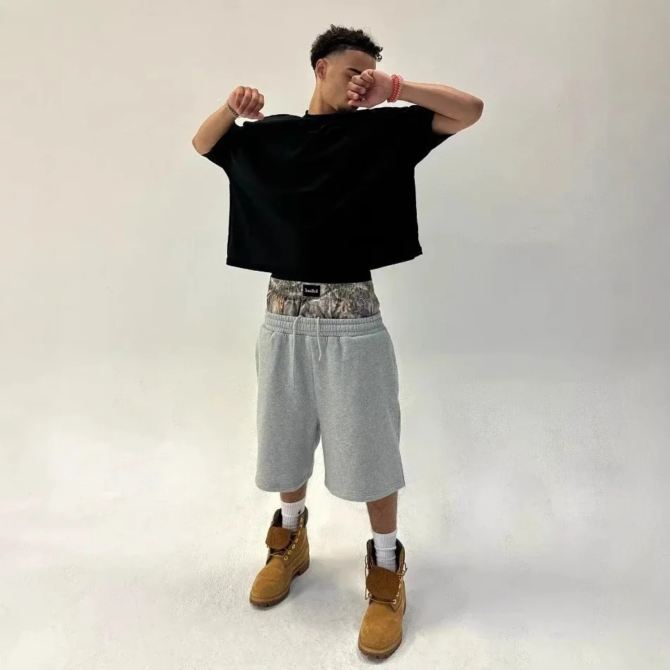 

Casual Sports Men's Straight Leg Pants Faion Street Sle Embroidered Patterned mid High Waist Belted Long Cotton Polyester