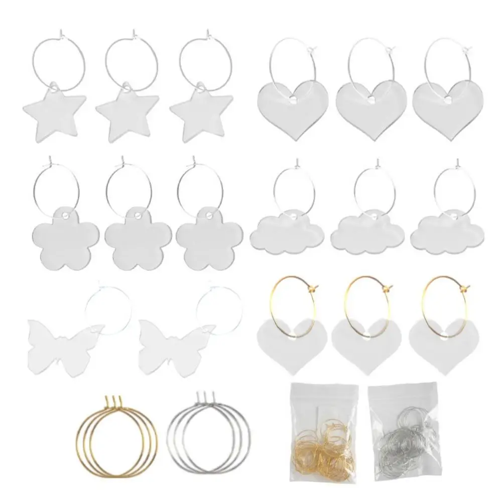 20Pcs New Acrylic Wine Glass Charms Clear Reusable Drink Markers Glass Identification Charms Bar