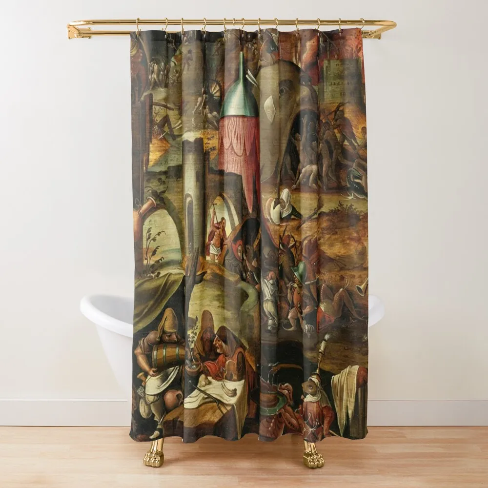 

Cripples art of hieronymus bosch classic poster Shower Curtain Waterproof Fabric Shower Curtain