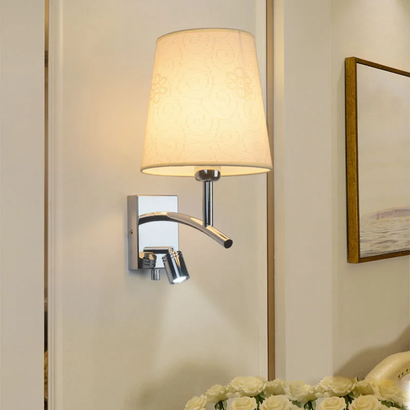 

Modern minimalist fabric wall lamp, bedside lamp, creative and personalized living room and bedroom wall lamp with switch