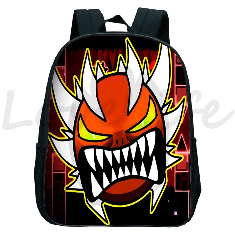 Angry Geometry Dash Backpack for Kids Kindergarten Bookbags Children Daily School Bags Cartoon Rucksack Boys Girls Mochila