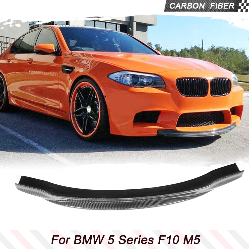 

For BMW 5 Series F10 Real M5 Front Bumper Lip Spoiler Splitters Apron 2012 - 2016 Carbon Fiber / FRP Not for Aftermarket Bumper