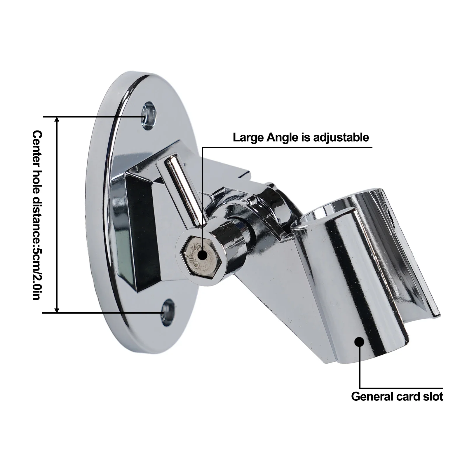 Uchwyt głowicy prysznicowej Regulowany uchwyt prysznicowy Montowany na ścianie Uniwersalny uchwyt bazowy Akcesoria 7x5CM do węża prysznicowego o średnicy S/L