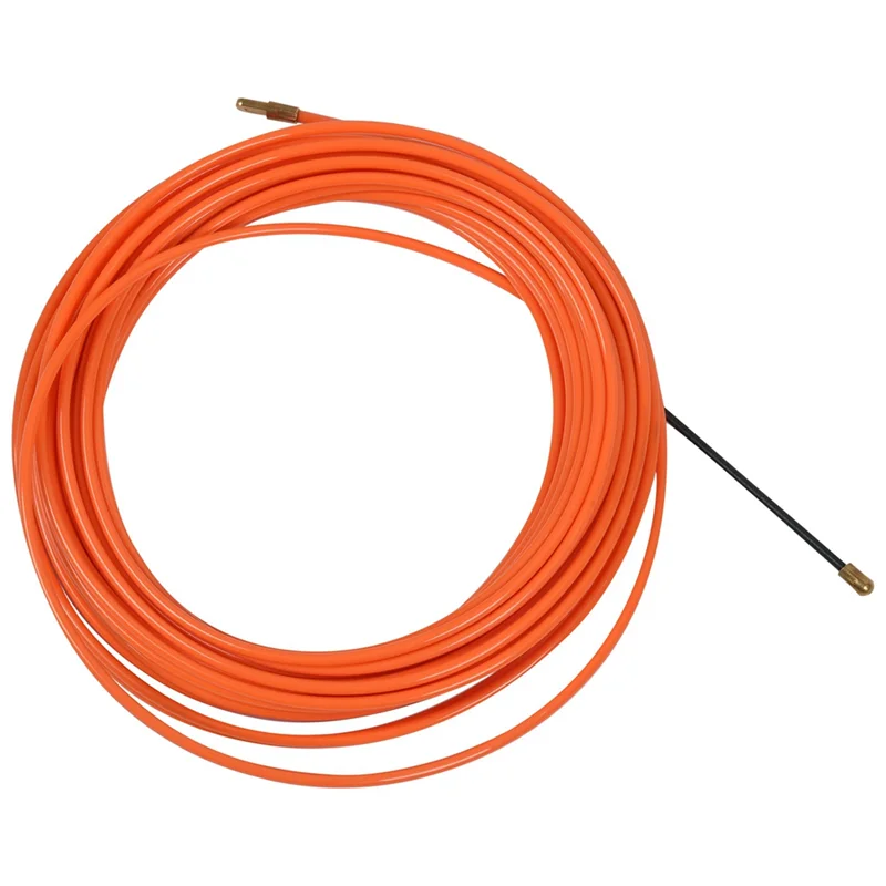 AA49 2 Pz 4 Mm 15 Metri Arancione Dispositivo di Guida Cavo Elettrico In Nylon Push Estrattori Condotto Serpente Rodder Pesce Nastro Filo