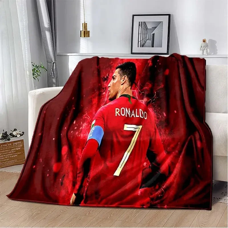 3D Print Football Star CR7 Soft Plush Blanket, Flannel Blanket Throw Blanket for Living Room Bedroom Bed Sofa Picnic Cover