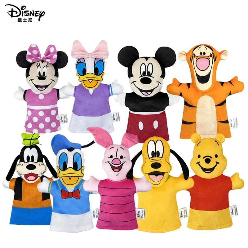 Disney Cute Hand Puppet Donald Daisy Duck Pluto Goofy Mickey Cartoon Anime peluche Puppets Story Toys For Xmas Gifts