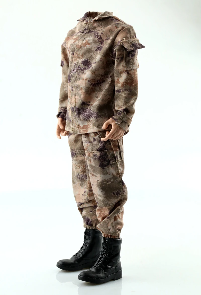 1/6 مقياس الذكور الجندي السماء المرصعة بالنجوم الصحراء التمويه دعوى الملابس الصفراء مجموعة صالح 12 ''عمل الشكل الجسم الدمى #5