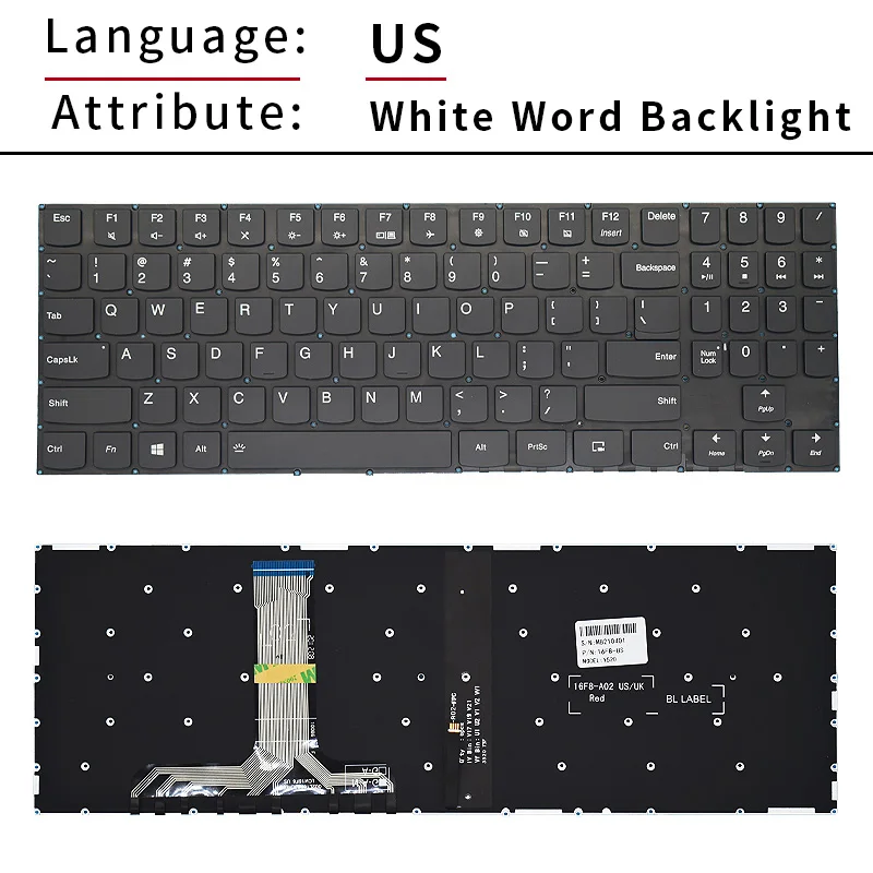 Teclado latino retroiluminado para Lenovo Legion, EUA e espanhol, Y520, Y520-15IKB, R720-15IKBN, R720-15IKB, 15, 15IKB, 9Z.NDKBN.D01 LA, Novo