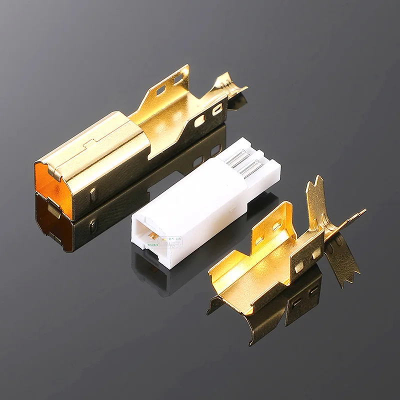 Avssz Koorts Usb 2.0 Type A B Port Jack Lassen Plug Platte Vierkante Interface Fosforbrons Dikke Vergulde contact Solder Plug