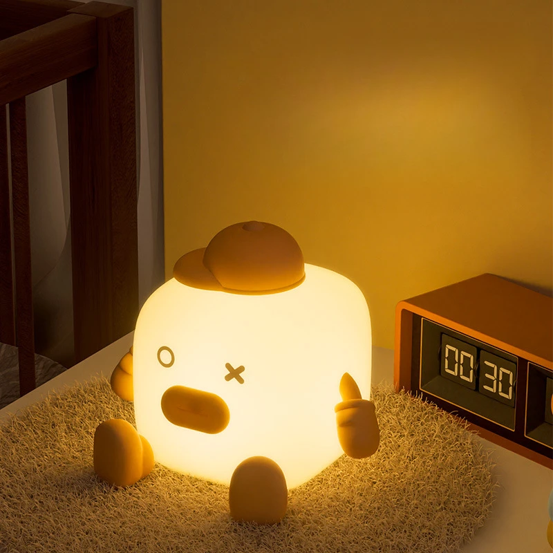 

New Creative Small Square Silicone Patting Night Light Bedroom Bedhead Sleep Companion Soft Light Desk Lamp Children S Gift