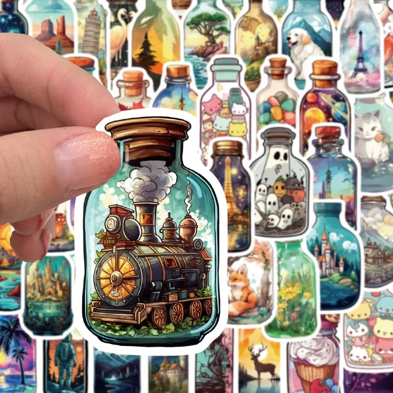 สติกเกอร์ตกแต่งลายกราฟฟิตี้สร้างสรรค์จาก Big World ลายการ์ตูนส่วนตัว 50 ชิ้น