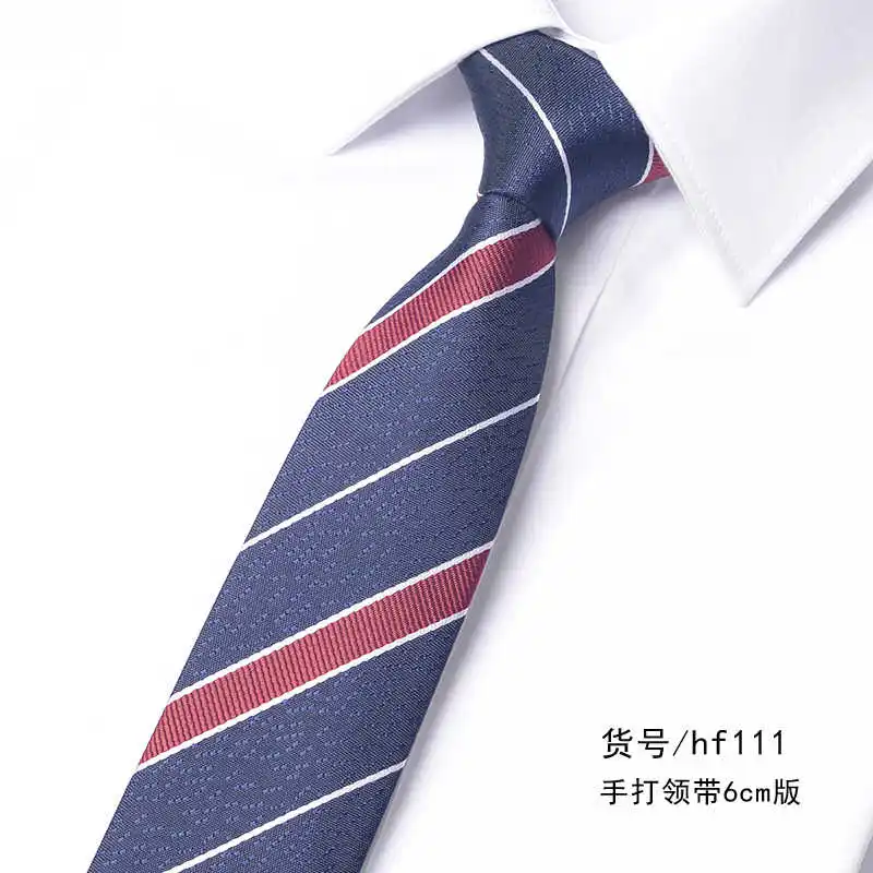 Navy Red Green Striped Contrasting 6CM Narrow Necktie For Men's Business Banquet Korean Fashion Shirt Trend Accessories Necktie