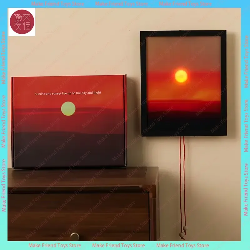 

Kinetic Sunrise Sunset Wall Lamp Adjustable Dual Pull Ropes Night Light Moves With The Sun Bedroom Decorative Wall Light Gift