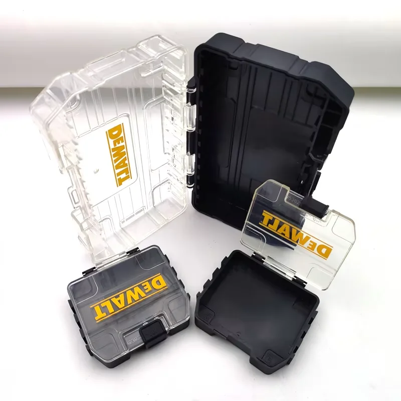 DEWALT TSTAK Mini Black Tough Tool Case, Medium 1PCS / Small 2PCS Set, Stackable Hard Shell Parts Storage Organizer Box
