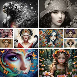 Portrait Beautiful Girl Paint Number Paintings Crafts Supplies For Adults Home Decor Personalized Gift Ideas Wholesale 2023 HOT