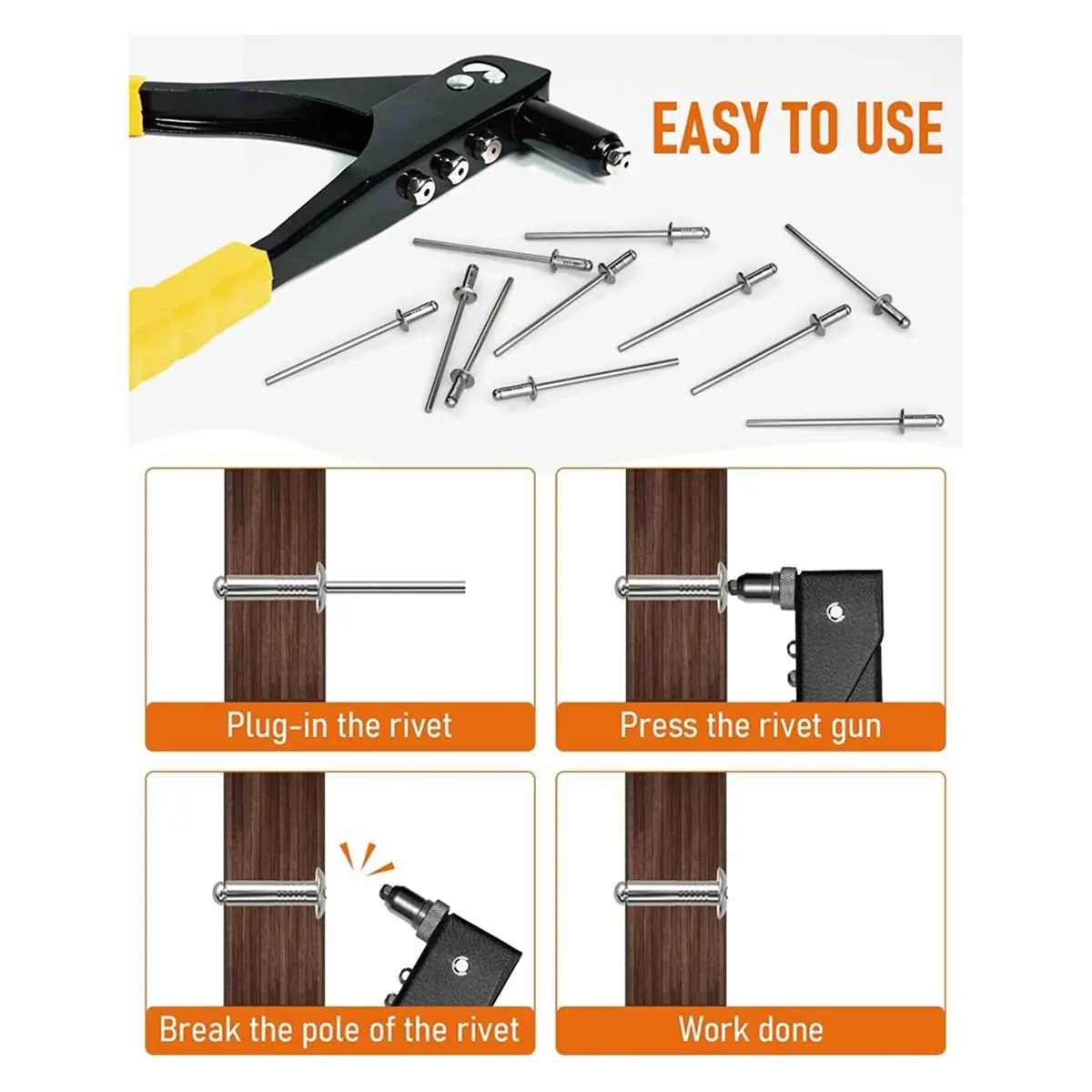 

Budget-Friendly-1000PCS Aluminum Rivets Assortment Kit,14 Sizes Rivets (3/32In 1/8In 5/32In 3/16In 1/4In), Assorted Blind Rivets