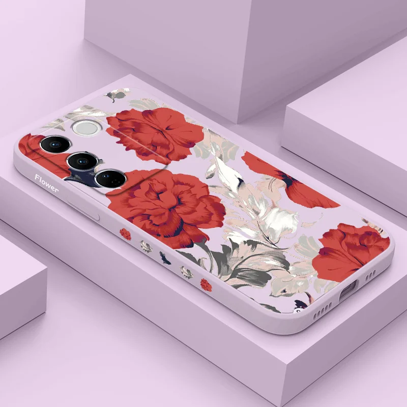 Sensual Flowers Phone Case For VIVO V30 V29 V29E V27 V27E V25 V25E V23 V23E V21 V20 Y20 Y12 Y21 Y22 Y50 Y35 Y76 Y36 Pro 4G 5G