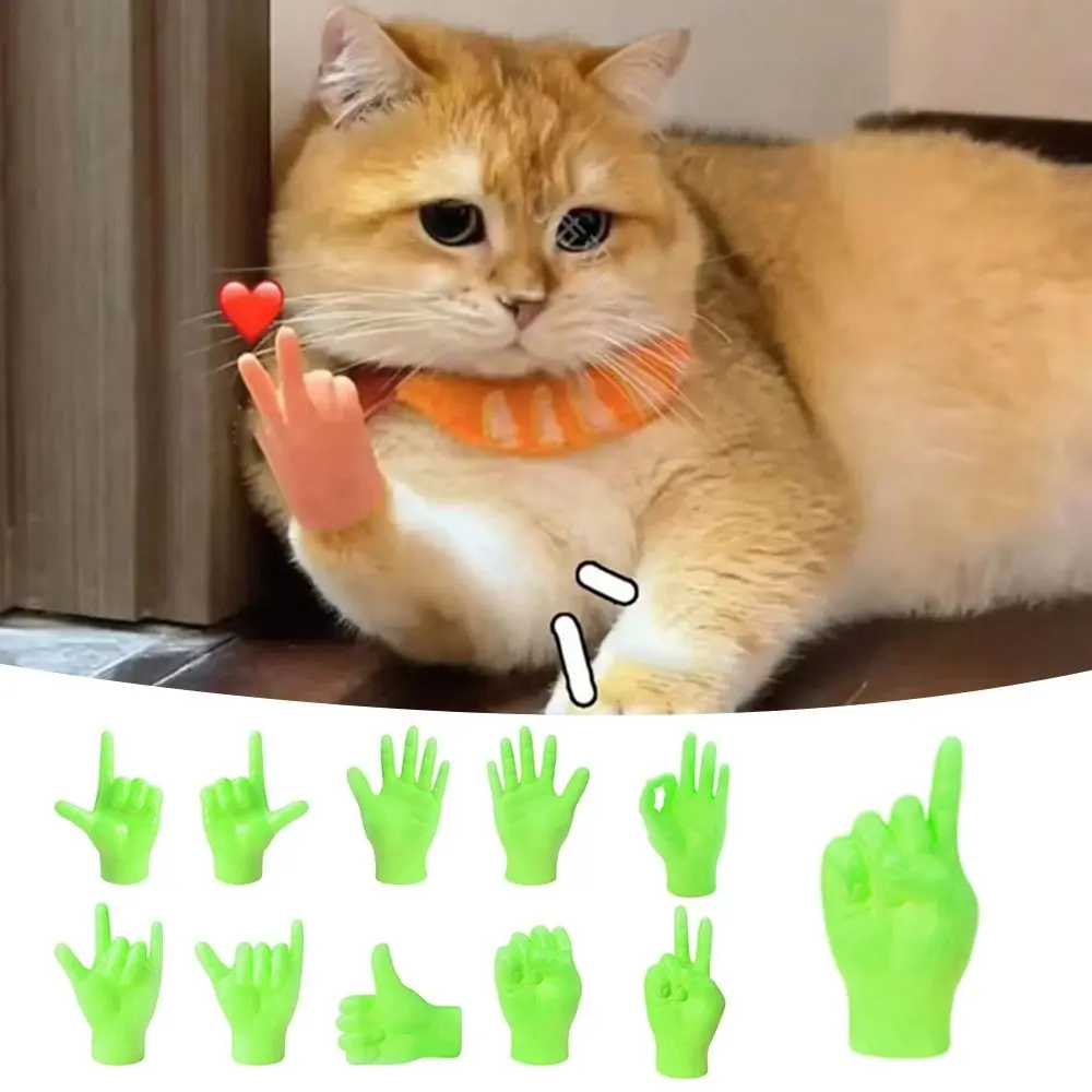 Funny Cat Claw Covers Cute Pet Toy Cat Petting Little Finger Toys Luminous Cat Claw Caps