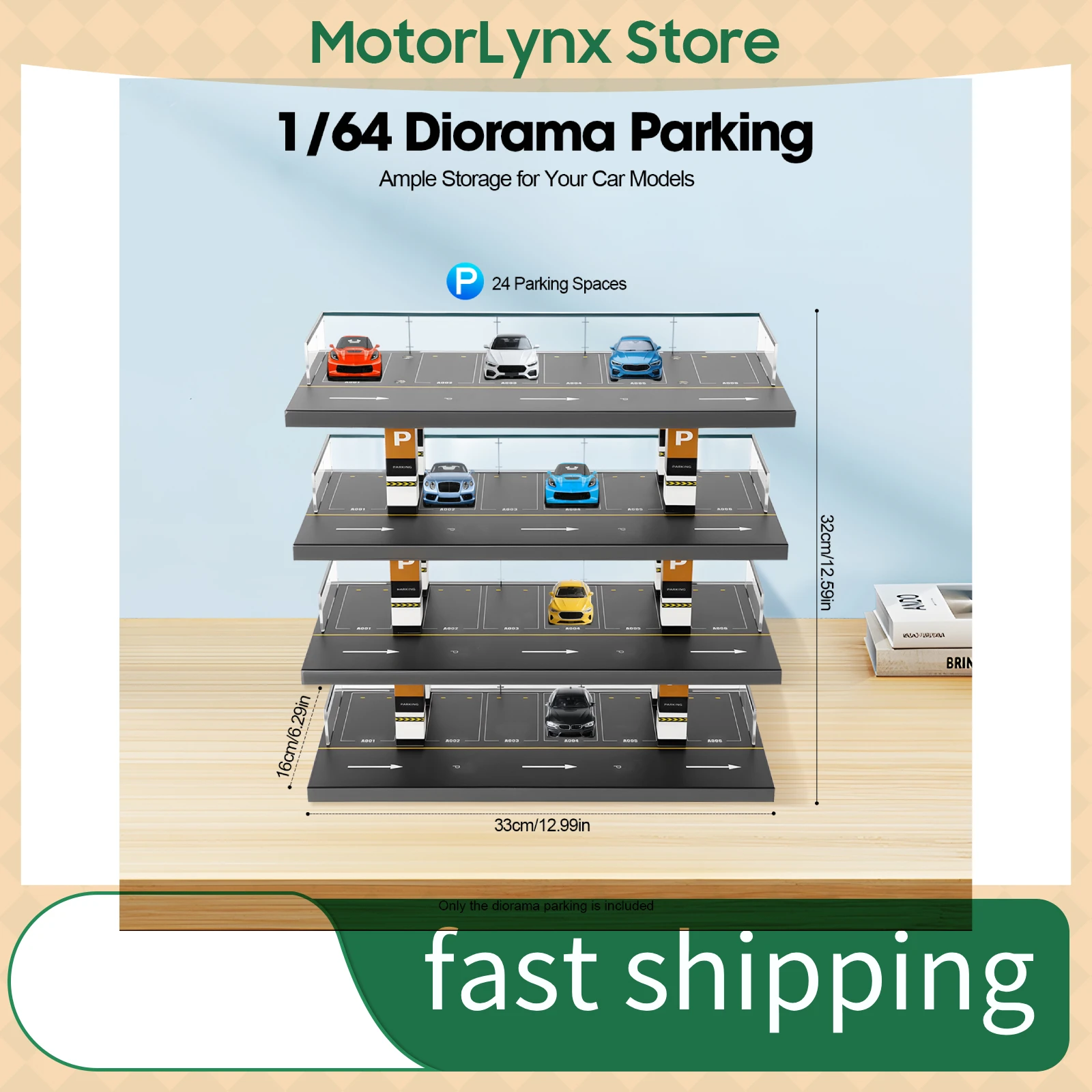 

Vier visuckiges dreidimensionales Ausstellungsmodell,etuvstab 1:64, Garagenmodell, Parkhaus-Ausstellungsmodell